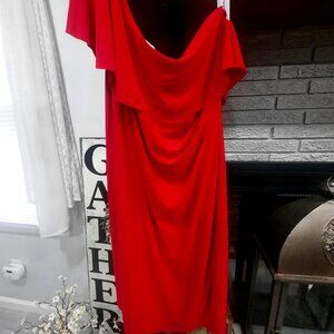 NWT Emma and Michele One Shoulder Red Dress Size Large 😍 Perfect Valentine!